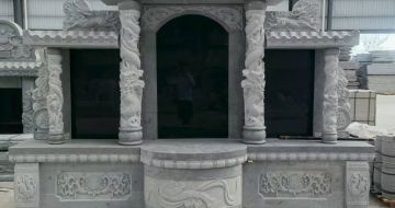 阜新 芝麻灰高档墓碑，土墓，可定制