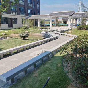 阜新 芝麻灰小区坐凳&栏杆安装效果