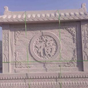 阜新 芝麻白花岗岩屏风，照壁，影壁