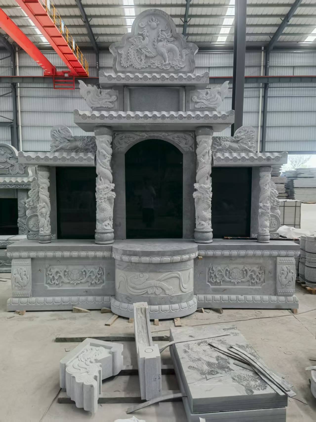 阜新 芝麻灰高档墓碑，土墓，可定制